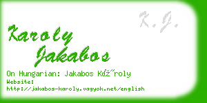 karoly jakabos business card